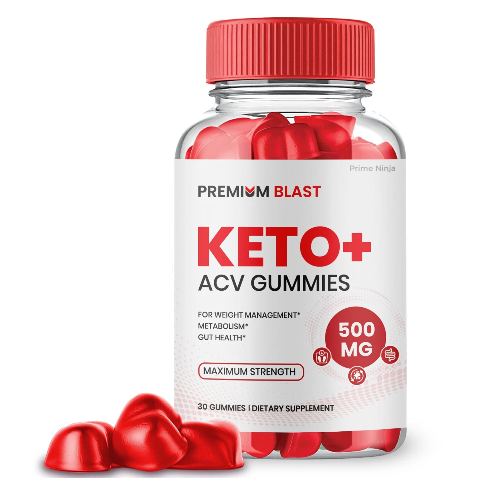 Premium Blast Keto ACV Gummies, Keto + ACV Max Strength (1 Bottle)