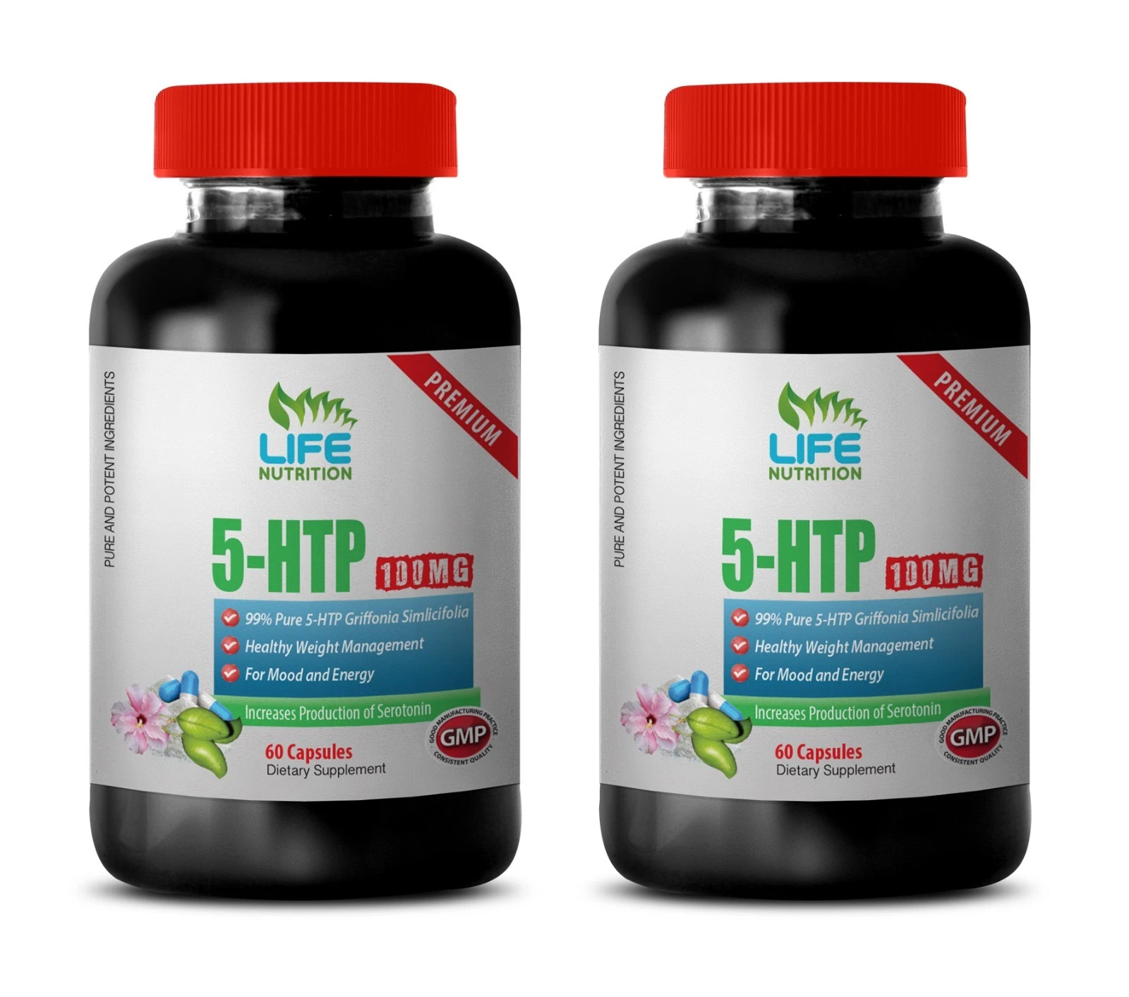 5-HTP Pills - Pure 5-HTP 99% 100mg - Chinese Weight Loss Supplements 2B