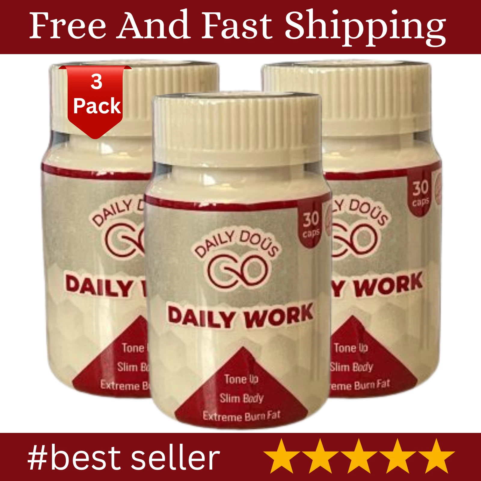 (3 Packs) Daily Work Pills *** Brand New and Sealed, by Daily Dous / Skinny 365