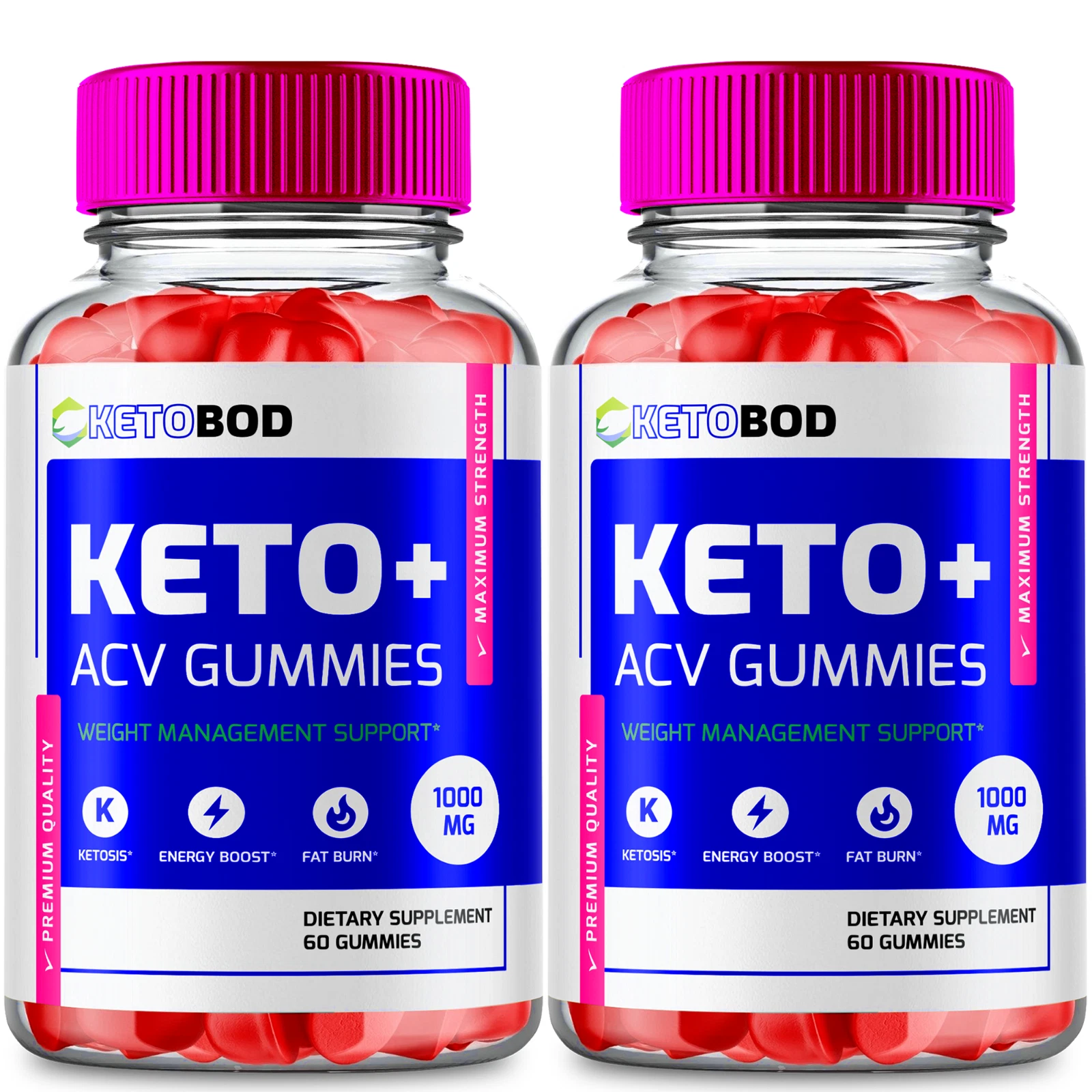 (2 Pack) Keto Bod ACV Gummies, KetoBod Weight Management Gummies (120 Gummies)