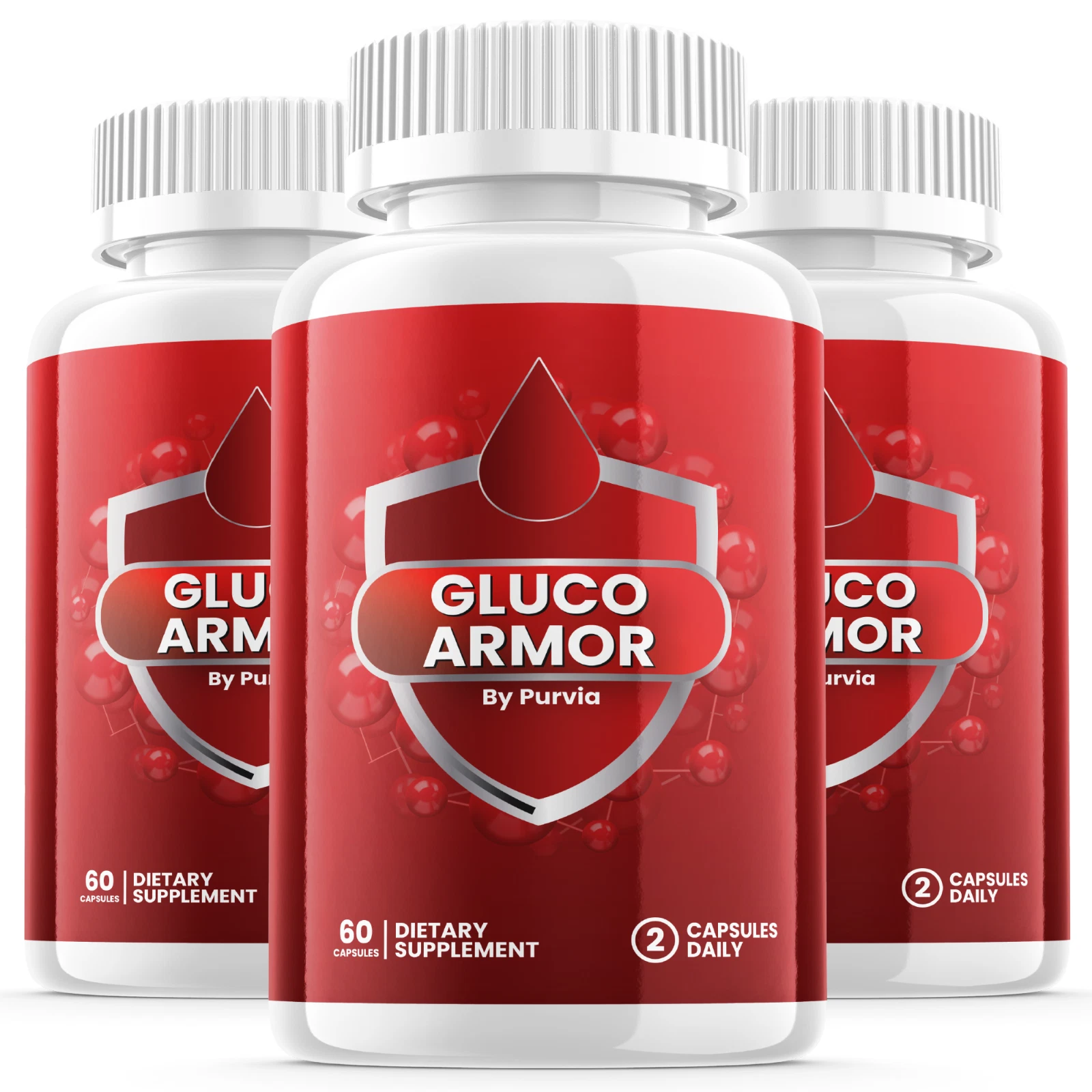 Gluco Armor Capsules for Maximum Overall Wellness Health Support USA (3 Pack)