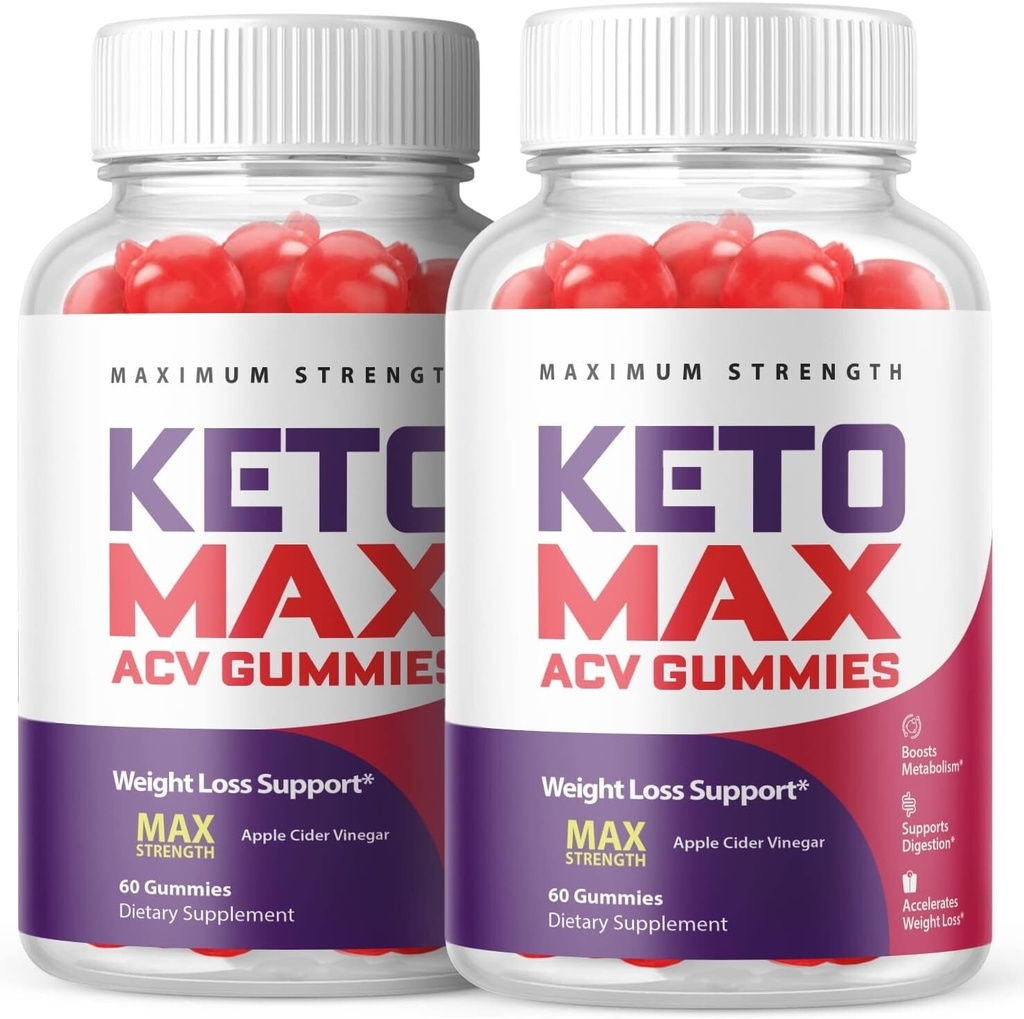 2 Pack - Keto Max - Keto ACV Gummies - Vegan, Weight Loss Supplement - 120 Gums