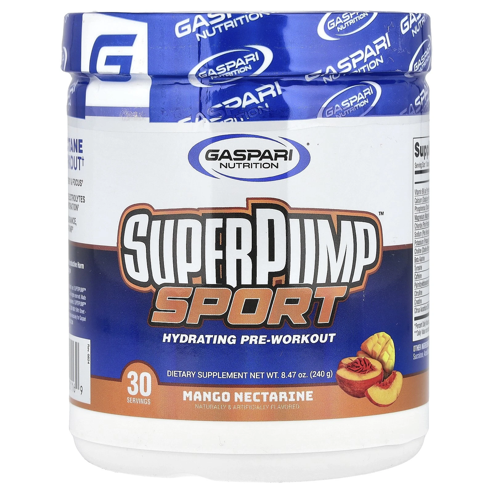 SuperPump™ Sport, Hydrating Pre-Workout, Mango Nectarine, 8.47 oz (240 g)
