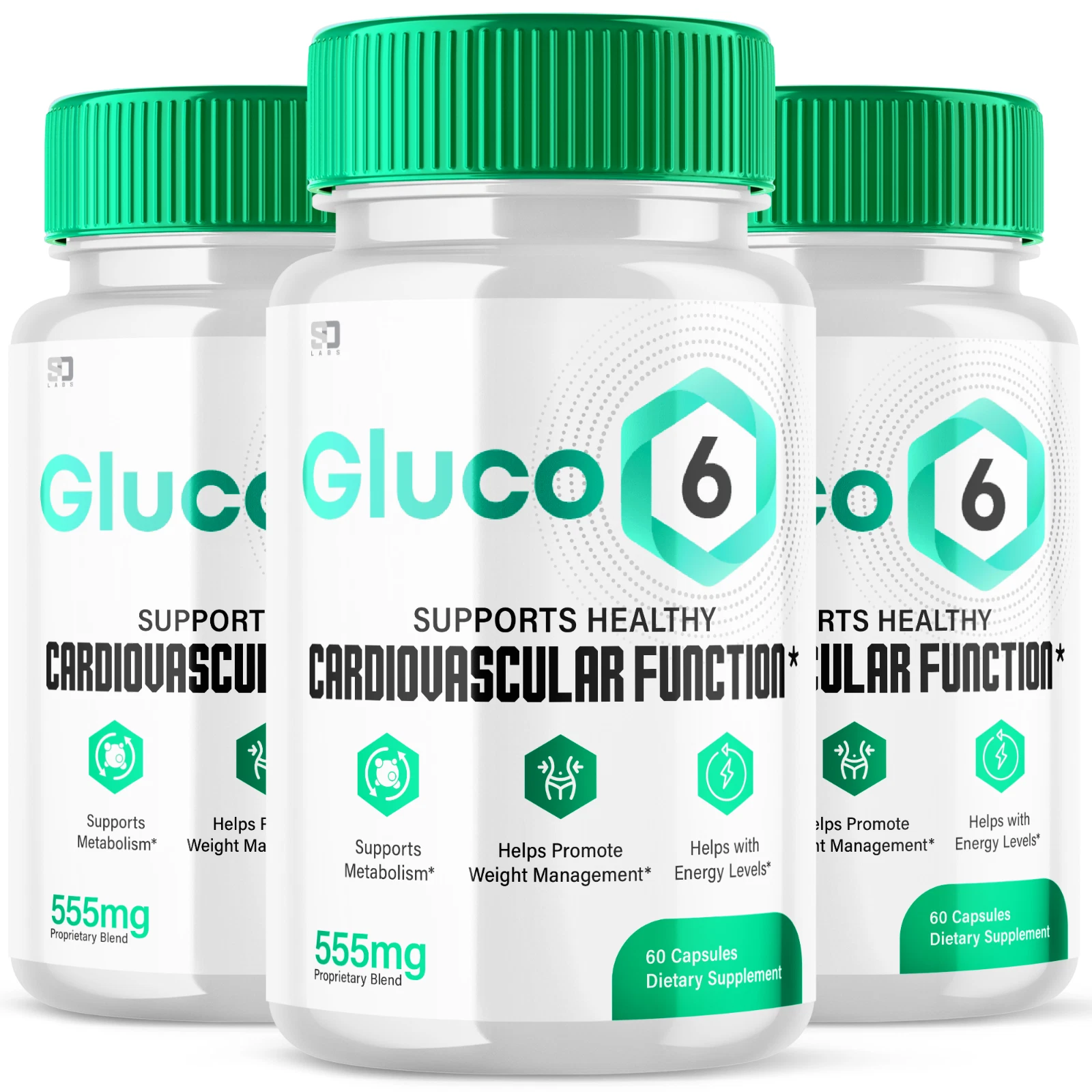 (3 Pack) Gluco6 Blood Pills, Gluco6 Supplement Blood Sugar Health (180 Capsules)