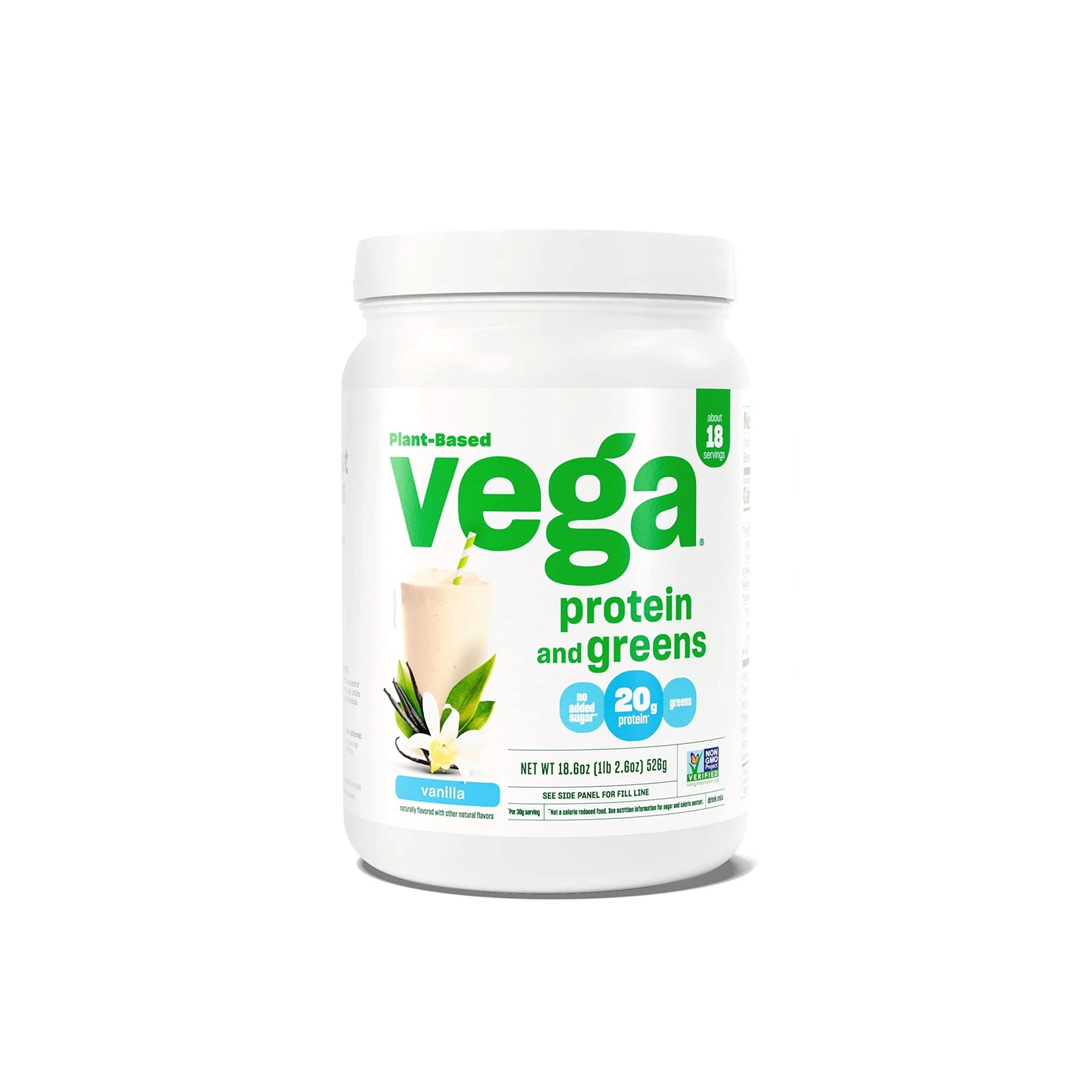 Vega Protein & Greens Vanilla Flavored 18.6oz -EXP 6/23