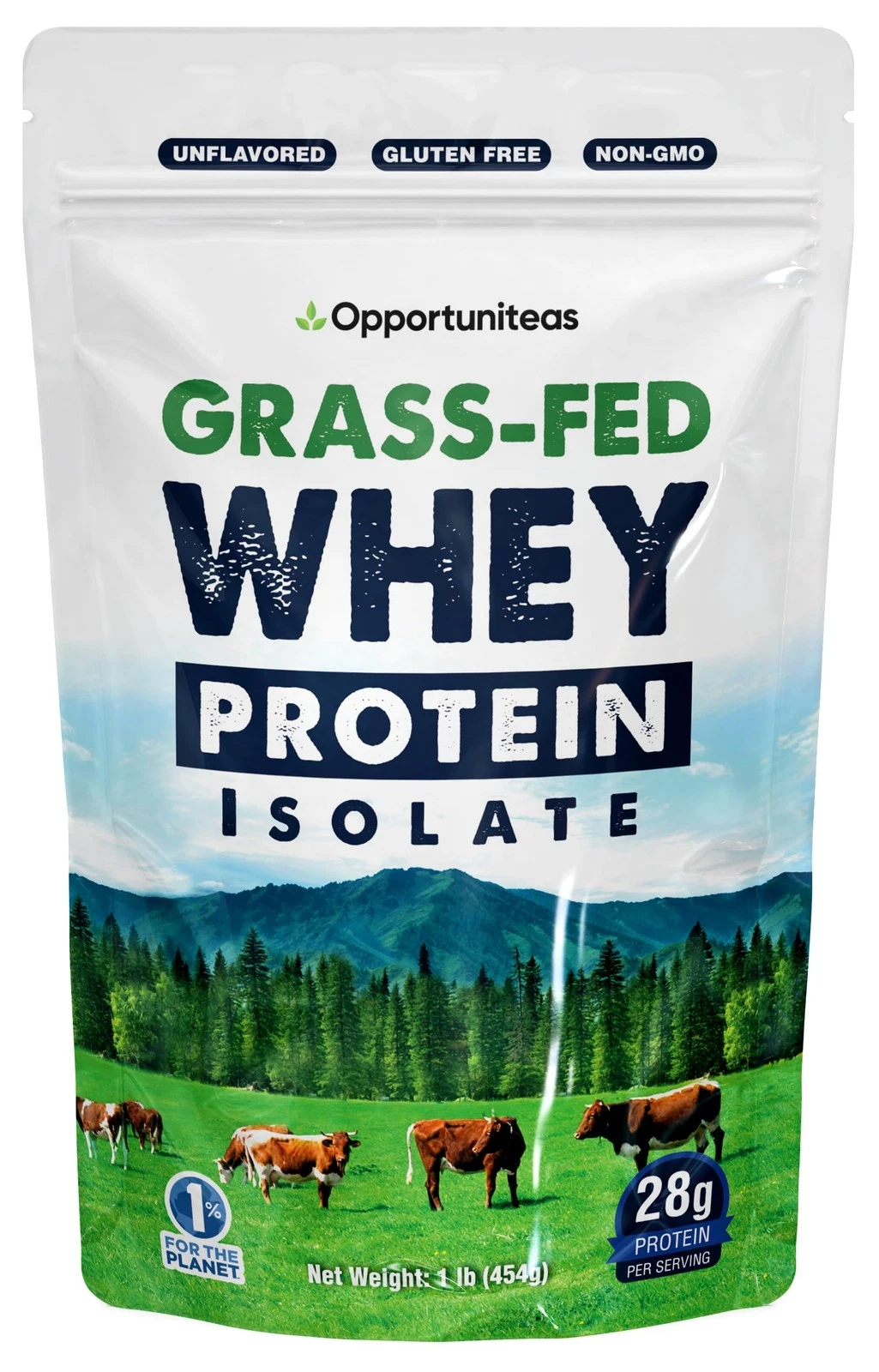 Opportuniteas Grass Fed Whey Isolate Protein Powder - Unflavored 28g Protein ...