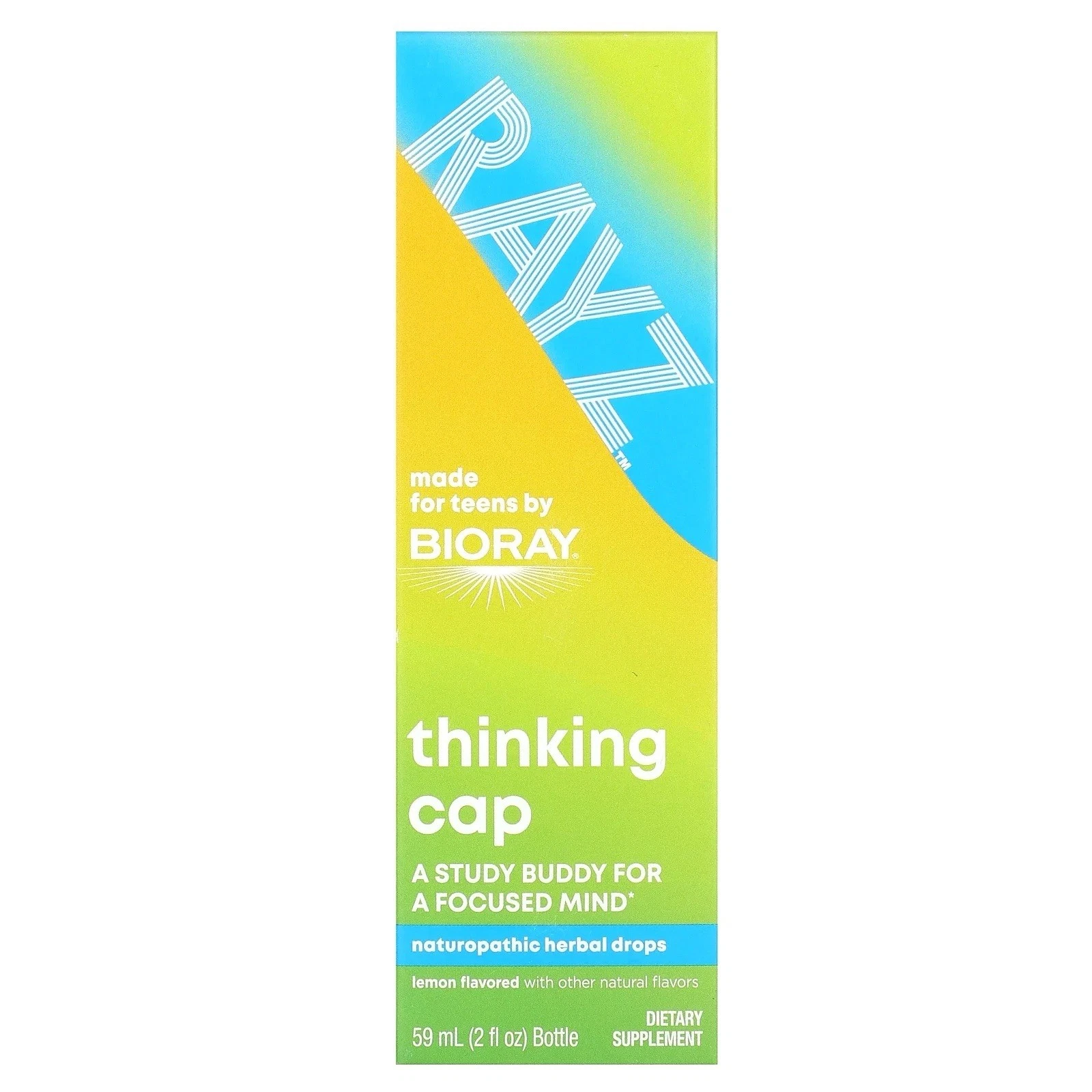 BioRay Rayz, Thinking Cap, Naturopathic Herbal Drops, Lemon, 2 fl oz 06/2028