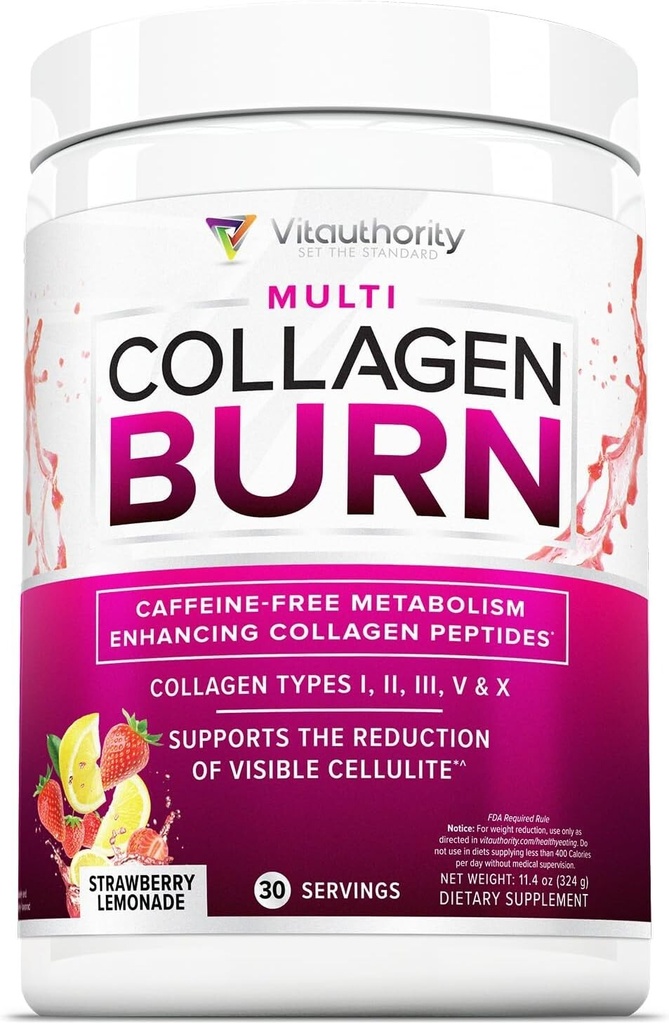 Multi Collagen Burn – Strawberry Lemonade | 5 Collagens + HA & Vit C