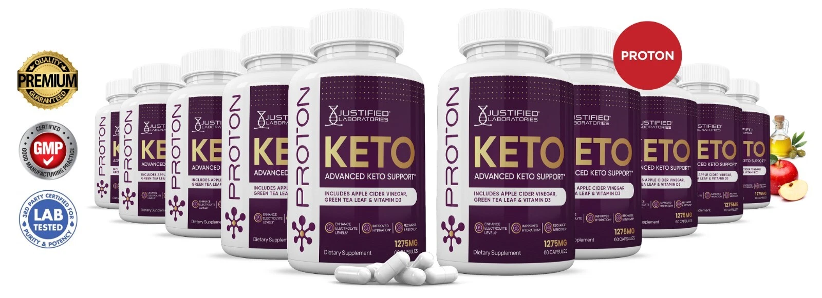 Proton Keto ACV Pills 1275 MG Stronger Than Gummies Keto Support 10 Bottles