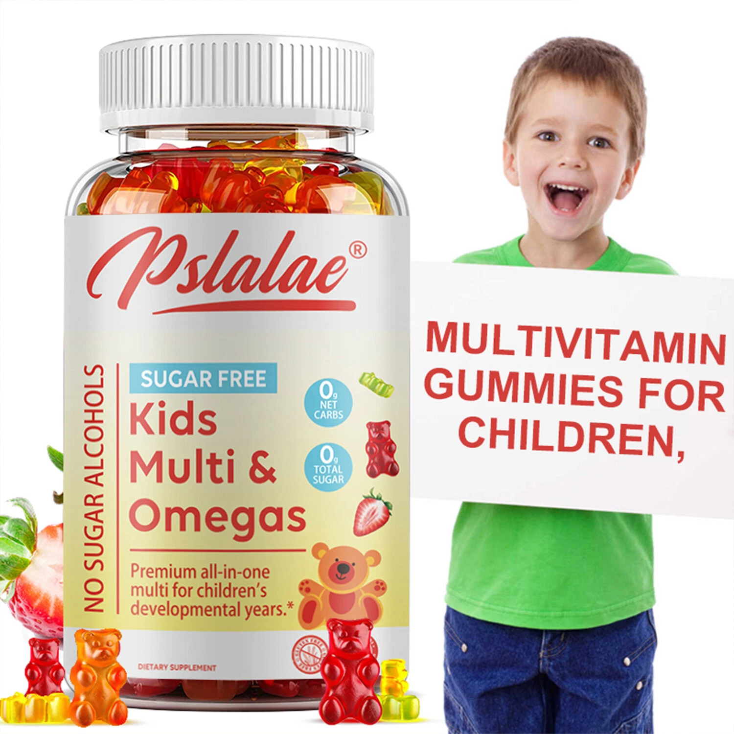 Kids Multi & Omegas - Immune Support, Eye, Bone Health, Non-GMO, Gluten Free