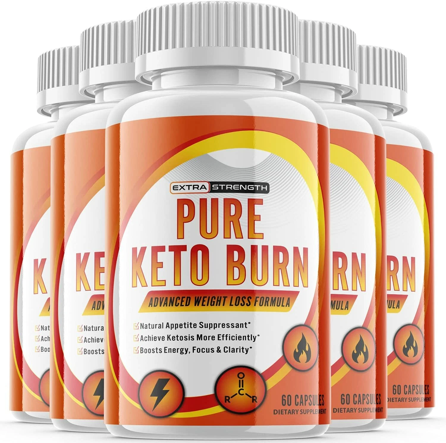 5-Pure Keto Burn Diet Pills,Weight Loss,Fat Burn,Appetite Suppressant Supplement