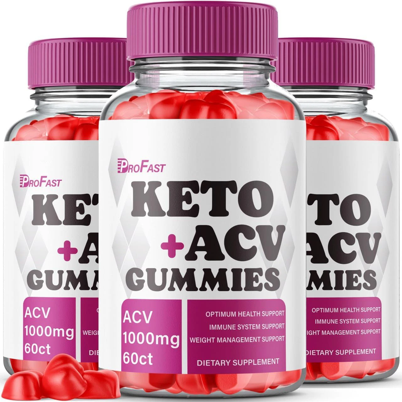 (3 Pack) Profast Keto ACV Gummies Pro Fast Keto Gummy Advanced Weight Loss