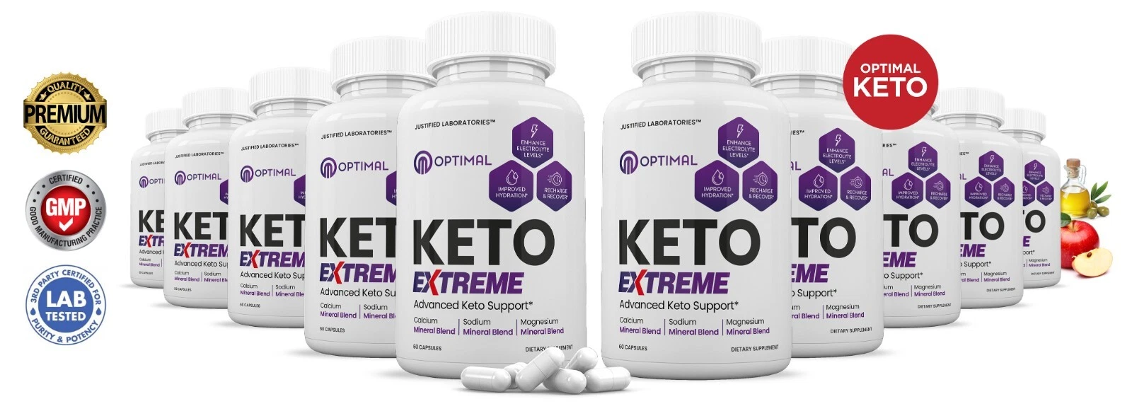Optimal Keto ACV Pills Extreme 1675MG New Improved Formula 10 Pack