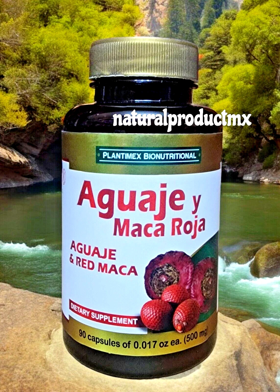 Red Maca Roja and Aguaje ✅ 90 Capsules Maca Aguaje Palm Red Maca by Plantimex