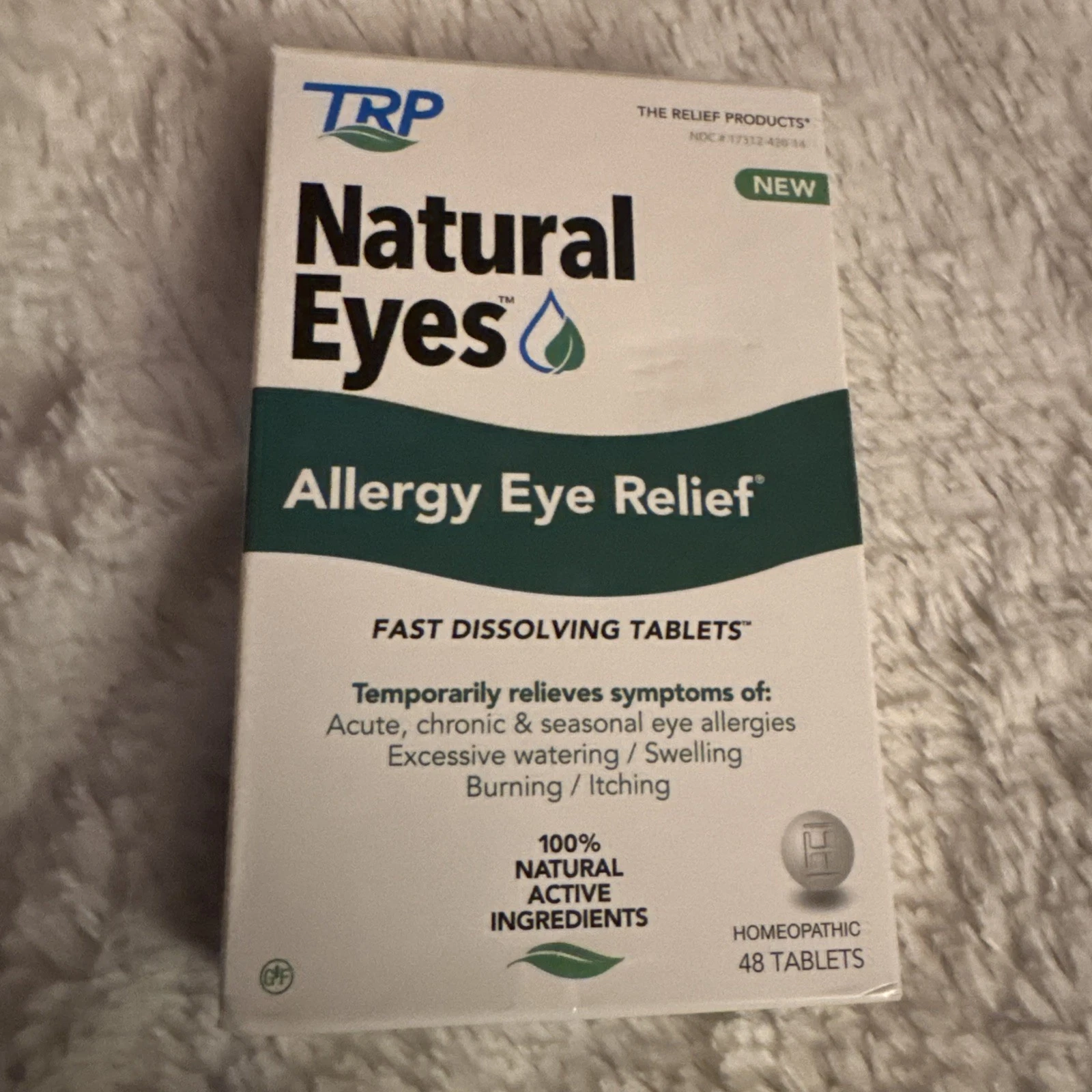 Natural Eyes Allergy Eye Relief Tablets, Fast Dissolving, 48 Count Exp 04/2027