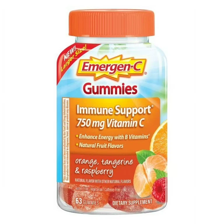 Emergen-C Gummies Immune Support 750 mg Vitamin C 63 Gummies Exp 01/26