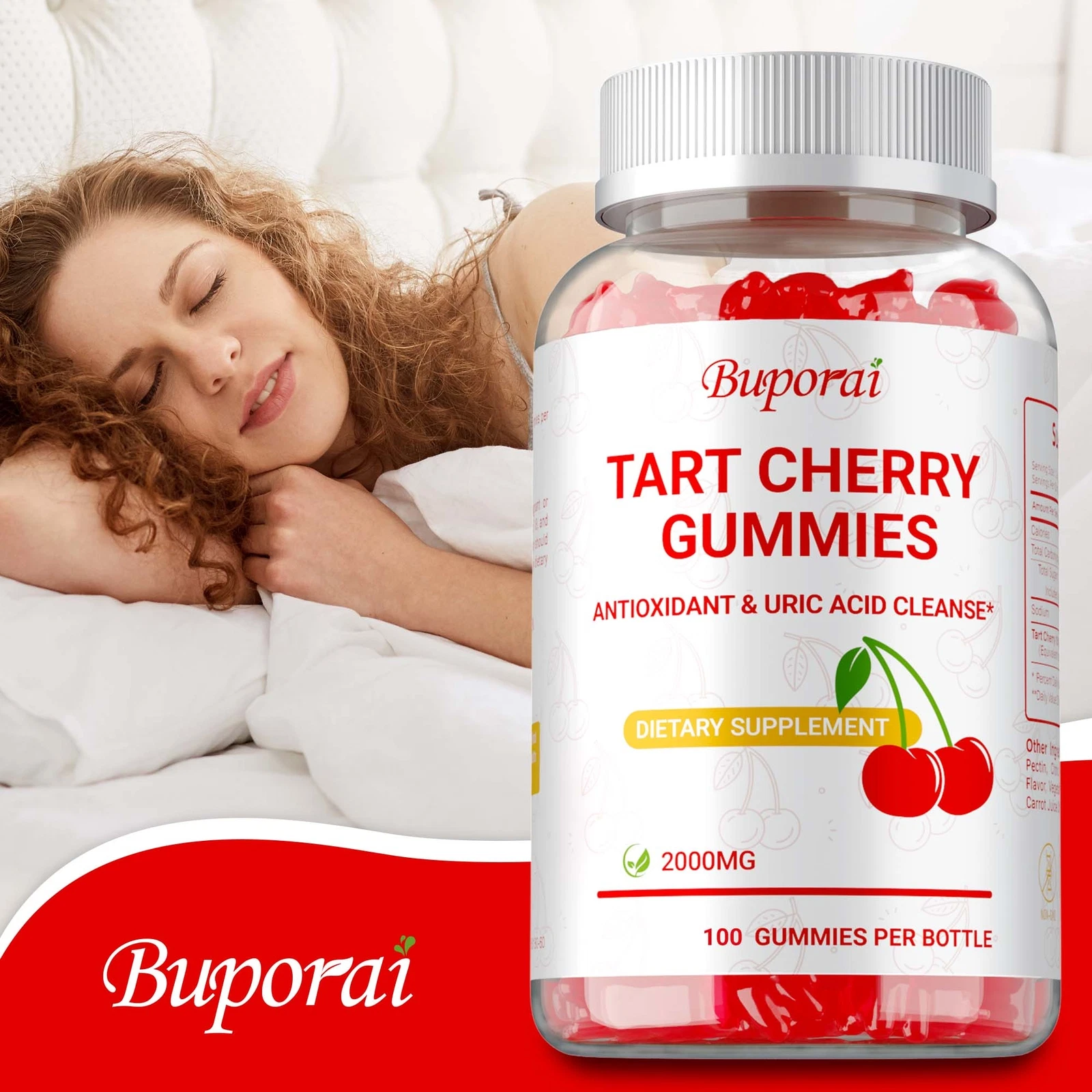 Tart Cherry Gummies - Relieve Joint Pain, Anti-oxidation, Uric Acid Cleansing