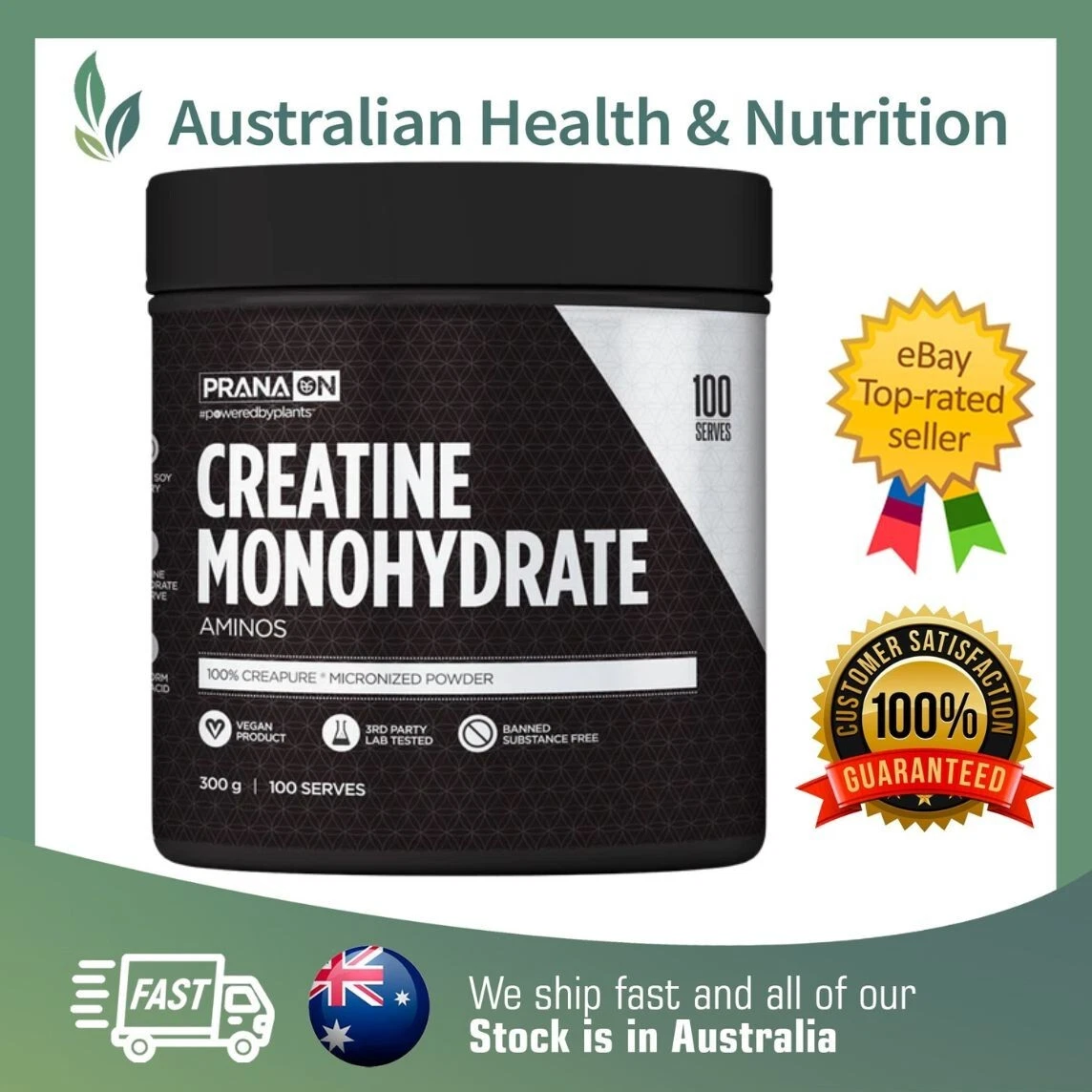 PRANAON CREATINE MONOHYDRATE 300GM CREAPURE + FREE SAME DAY SHIPPING