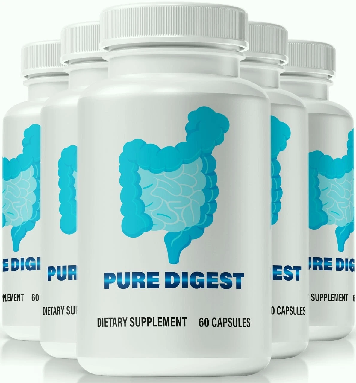 (5 Pack) Pure Digest Capsules for Constipation, Supports Weight Loss & Digestion