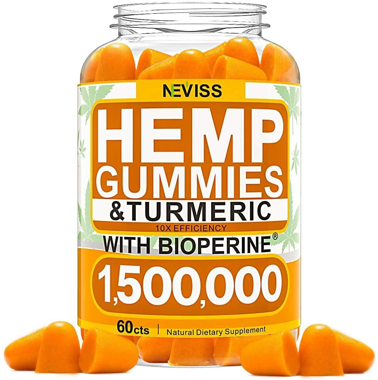 Turmeric & Bioperine 1,500,000, 100% Natural Organic Gummies