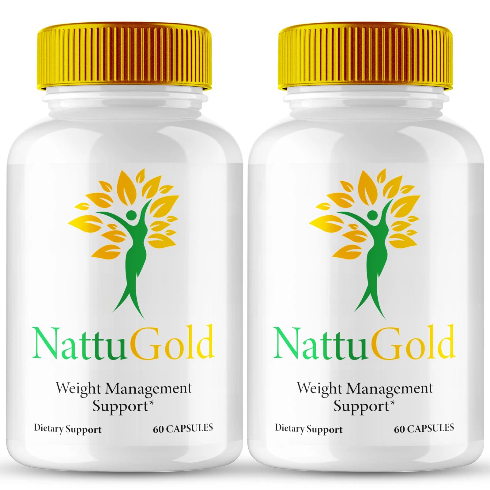 (2 Pack) NattuGold Weight Loss Pills, Nattu Gold Advanced Fat Burning Formula