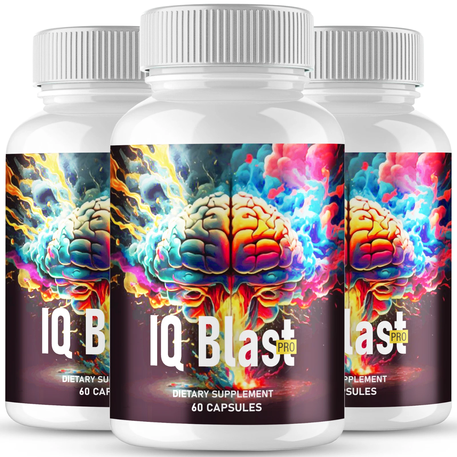 (3 Pack) IQ Blast Pro Brain Supplement Pills IQBlast Pro Capsules (180 Capsules)