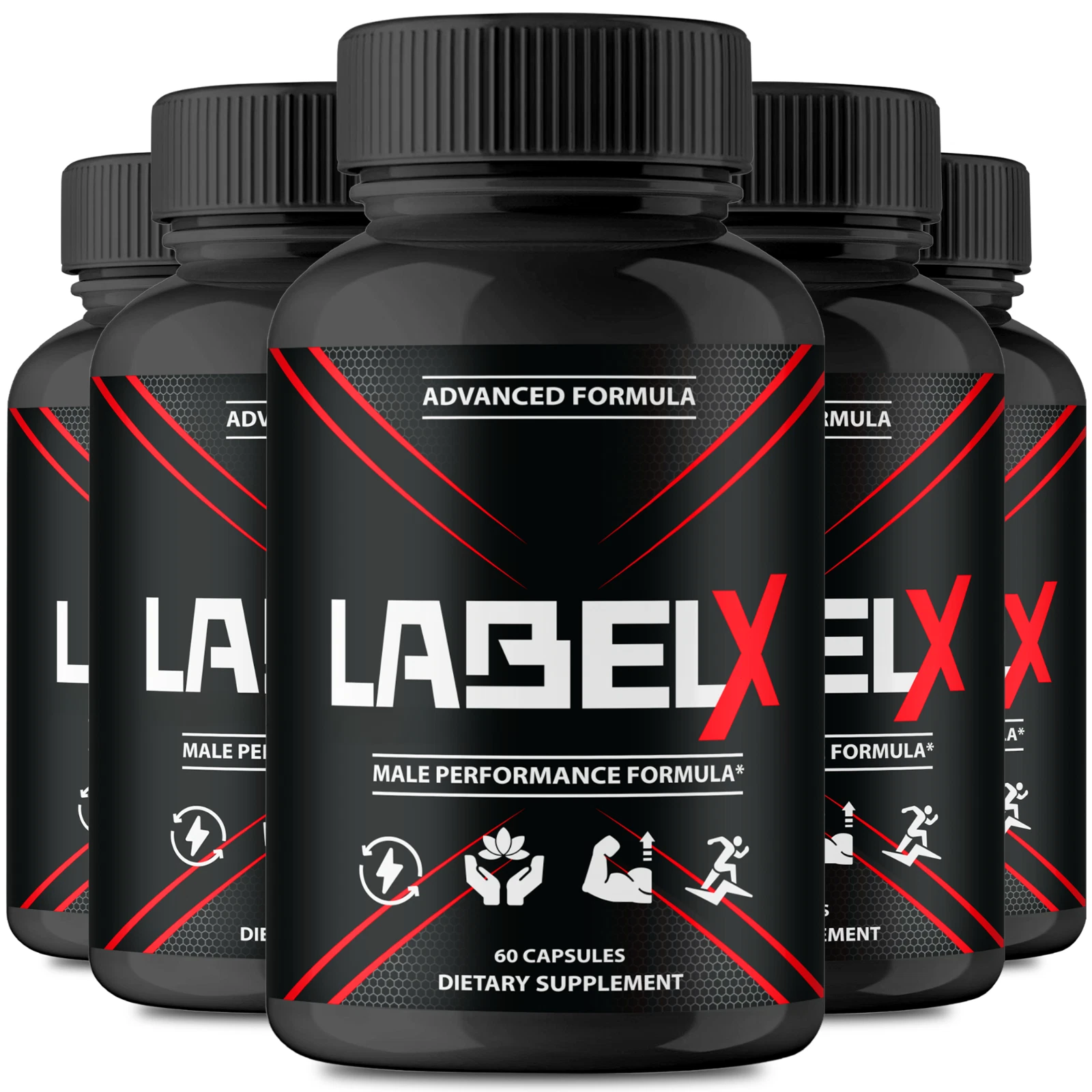 (5 Pack) Label X Male Capsules, LabelX Men Health Advanced Supplement Pills