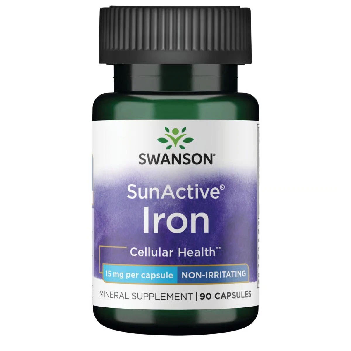 Swanson Sunactive Non-Irritating Iron 15 mg 90 Capsules