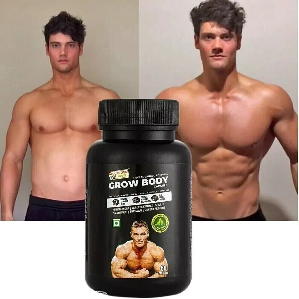 BODY GROW Fast Weight Gain Pills Muscle Gainer WEGHT GAIN (60 CAPSULES) MEN