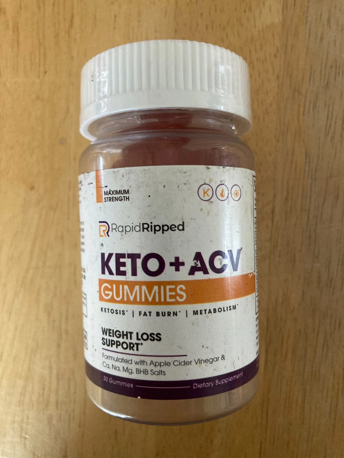 Rapid Ripped Keto ACV Gummies Weight Loss Support Supplement 30 Ct