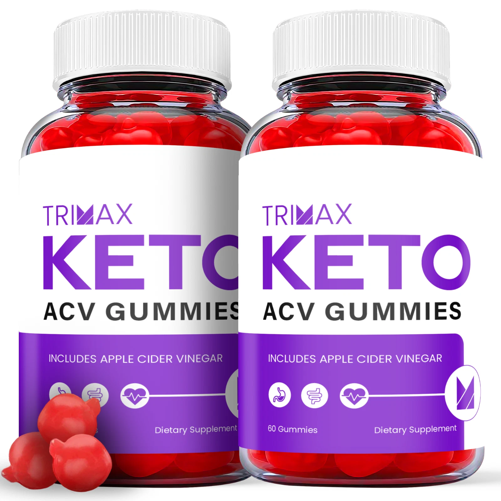 2 Pack - Trimax Keto ACV Gummies - Vegan, Weight Loss Supplement - 120 Gummies