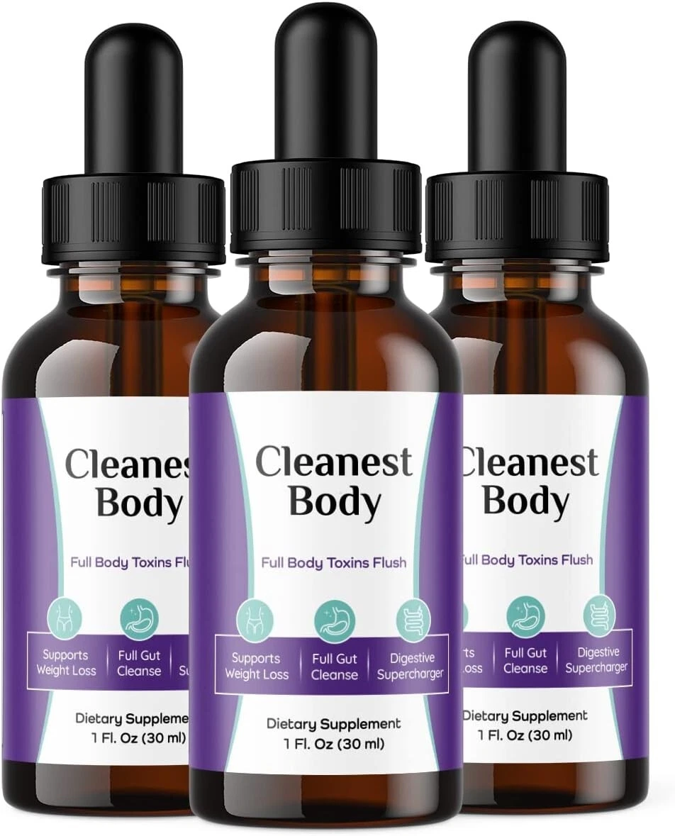 3 Pack - Cleanest Body Drops, Full Body Flush Management, Cleanse, and Digestion