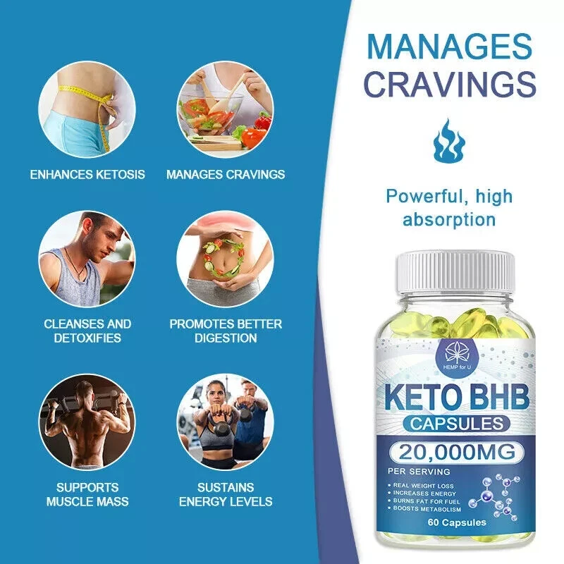 KETO BHB 20000mg Diet Pills Ketone FAT BURNER Weight Loss Diet Pills Ketosis