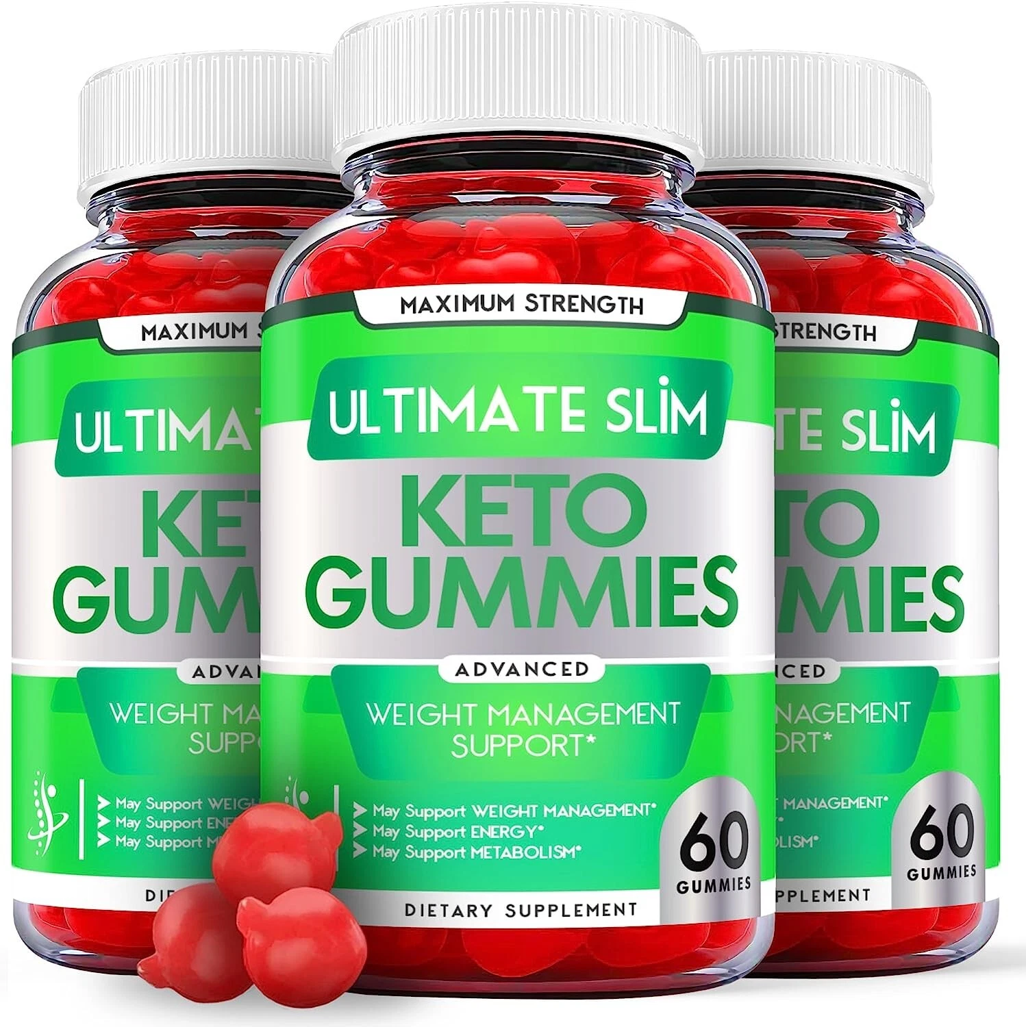 (3 Pack) Ultimate Slim Keto Gummies - Keto ACV Gummies For Weight Loss-180 Gums