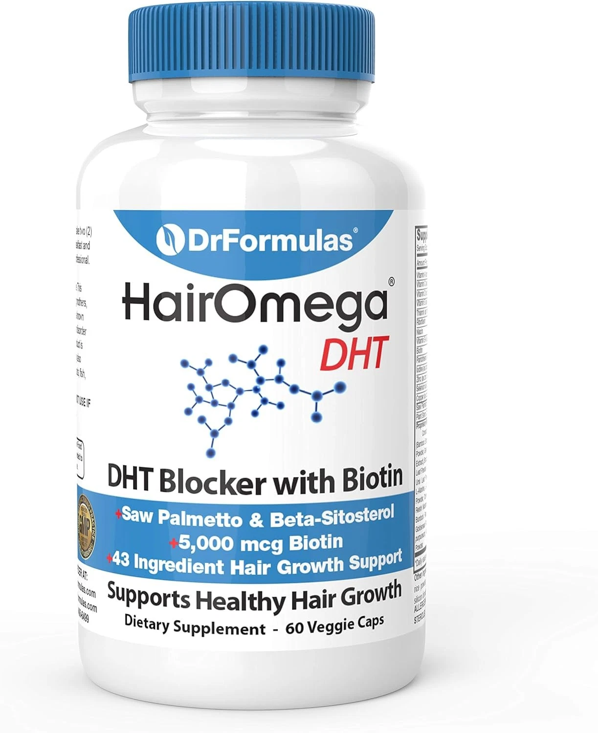 Hair Growth Supplement DHT Blocker Biotin 5000mcg Pills 30 Day Women Men Use