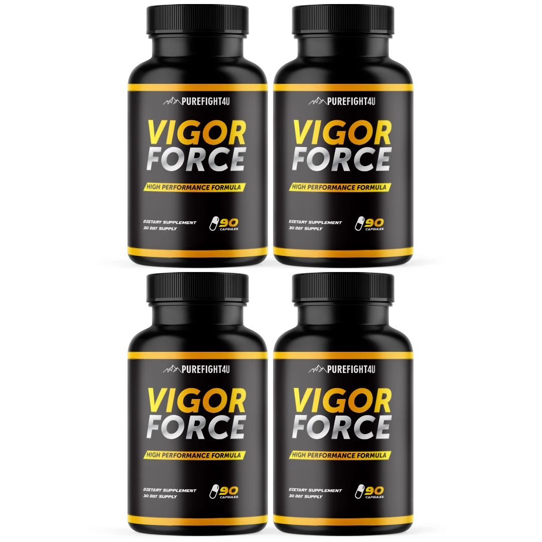 Vigor Force Performance Formula, Strength & Endurance Supplement -90 Caps 4 Pack