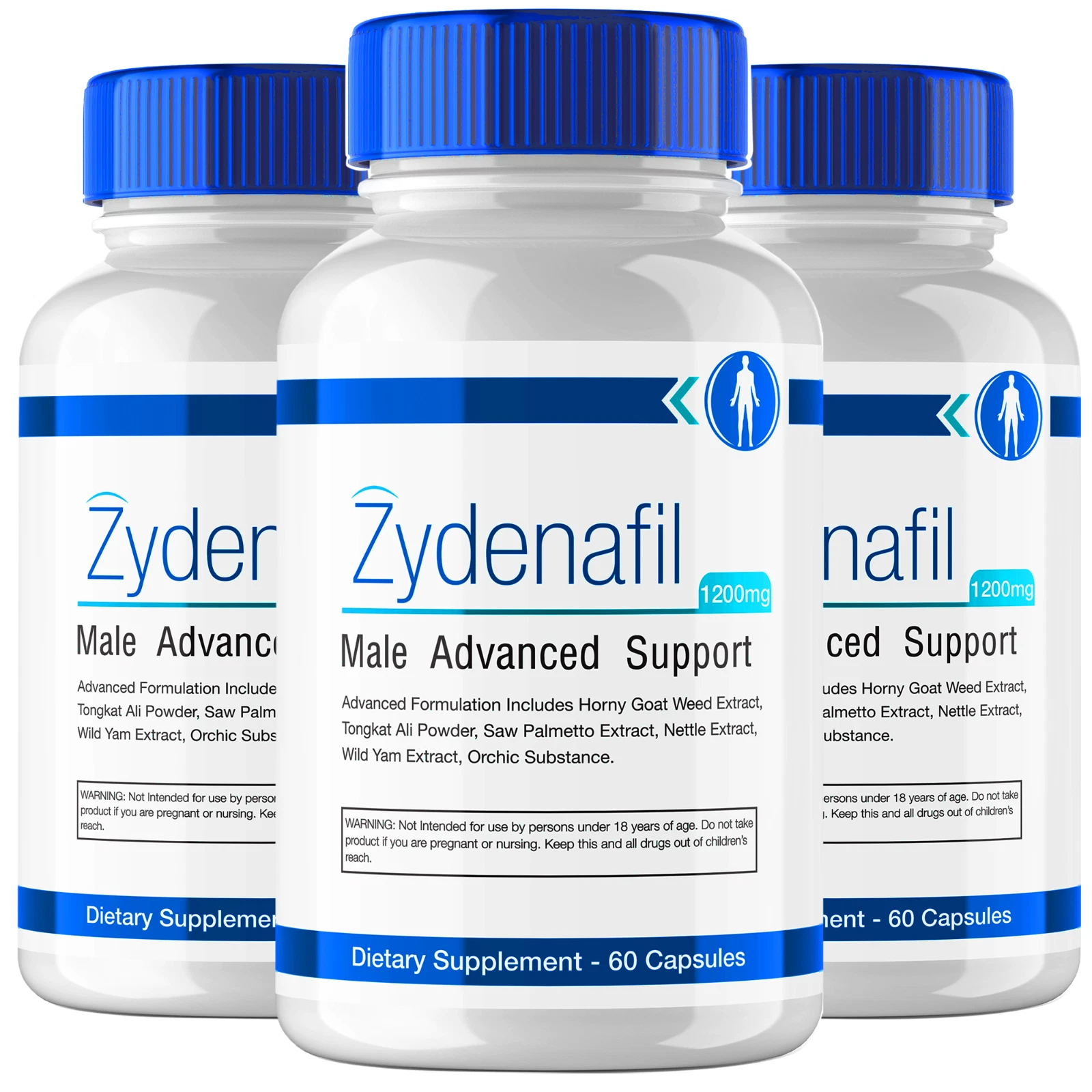 (3 Pack) Zydenafil Pills for Men Advanced Formula - Male Support (180 Capsules)