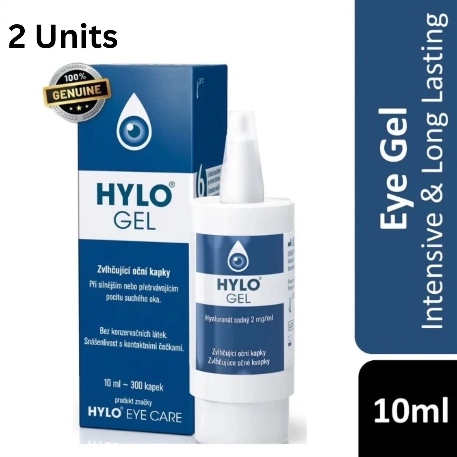 2x Hylo Gel 10ml Hyaluronic Ursapharm Eye Drops Effective Chronic Free Shipping