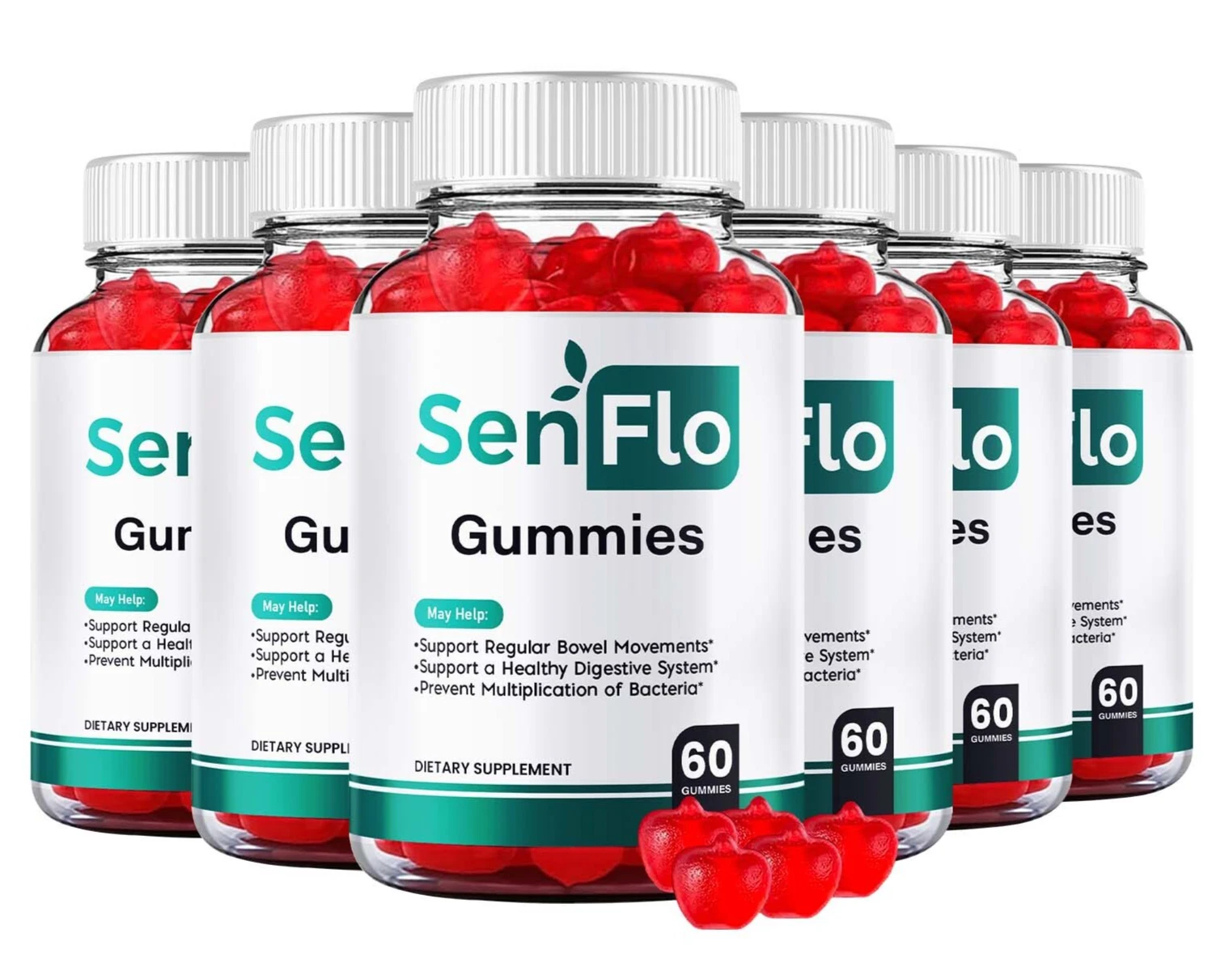 (6 Pack) Senflo Digestive Support Gummies Advanced Gut Health Balance Supplement