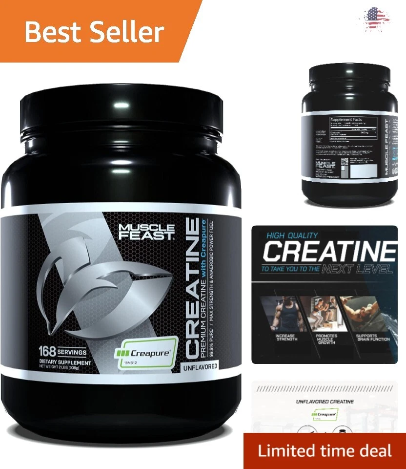 Premium Creatine Powder - 5400mg Pure - Muscle & Brain Health - 168 Servings
