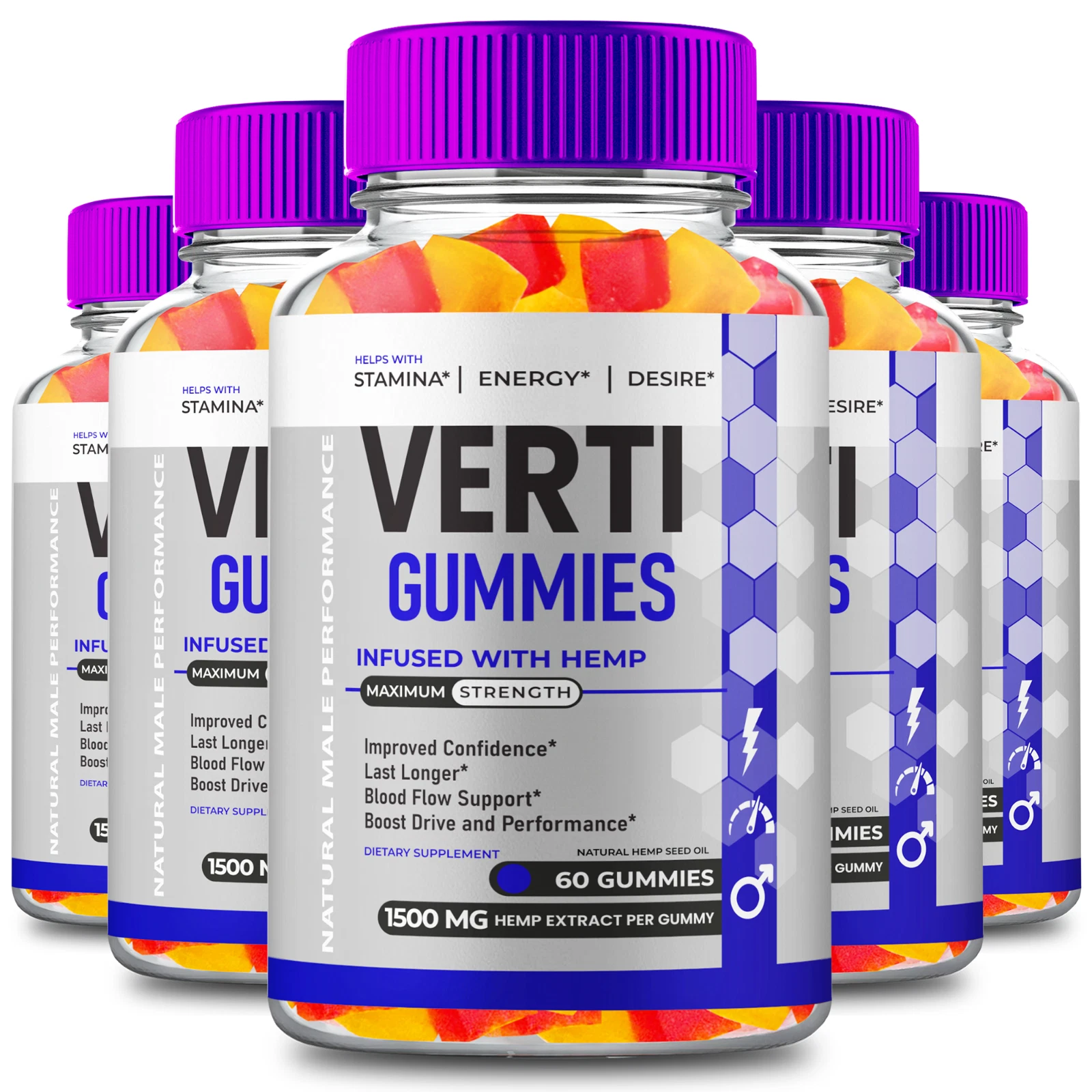 (5 Pack) Verti Gummies - Health and Wellness Support Supplement Gummies