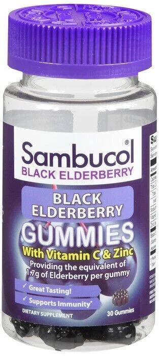 SAMBUCOL BLACK ELDERBERRY GUMMIES 30CT