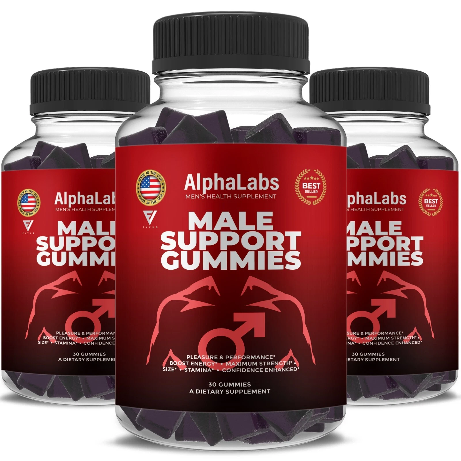 (3 Pack) Alpha Labs Gummies AlphaLabs Maximum Performance Gummy (180 Gummies)