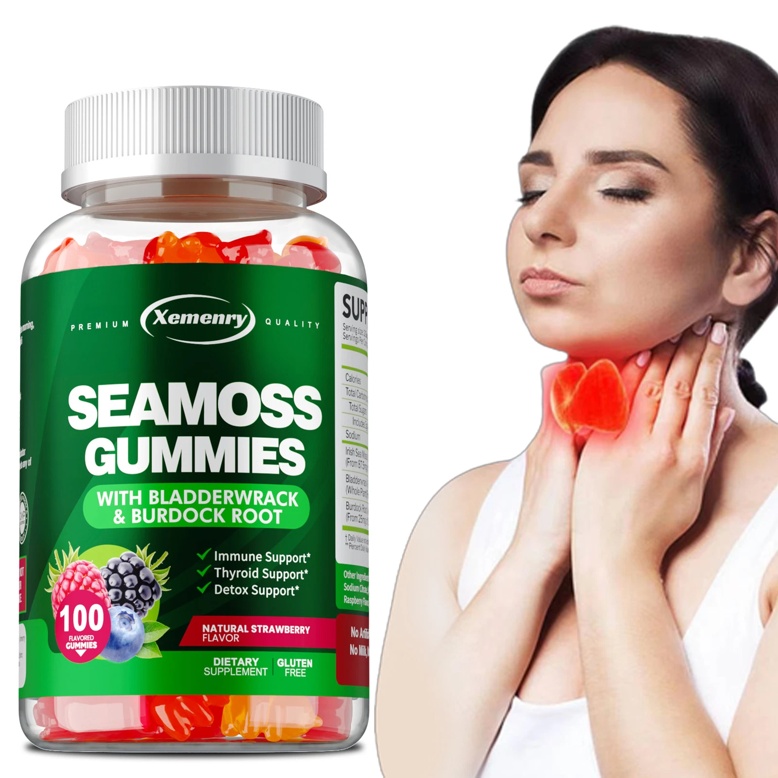 Seamoss Gummies 3000 Mg - Contains Irish Sea Moss, Bladderwrack, Burdock Root