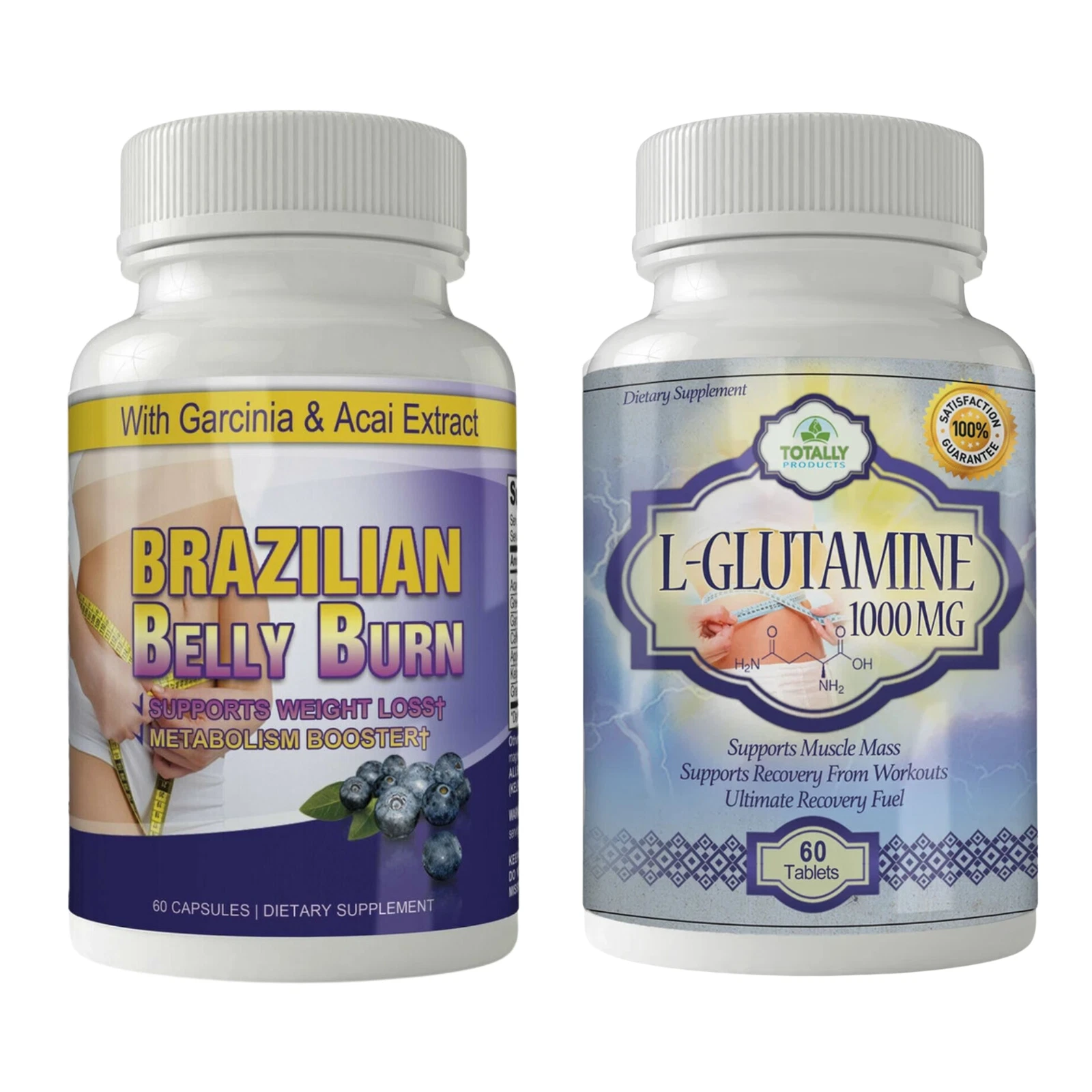 Brazilian Belly Fat Burner Weight Loss and L-Glutamine Supplement Muscle Growth