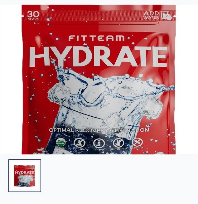 FitTeam Hydrate Optimal Recovery & Hydration. 30 Individual Sticks. New Sealed