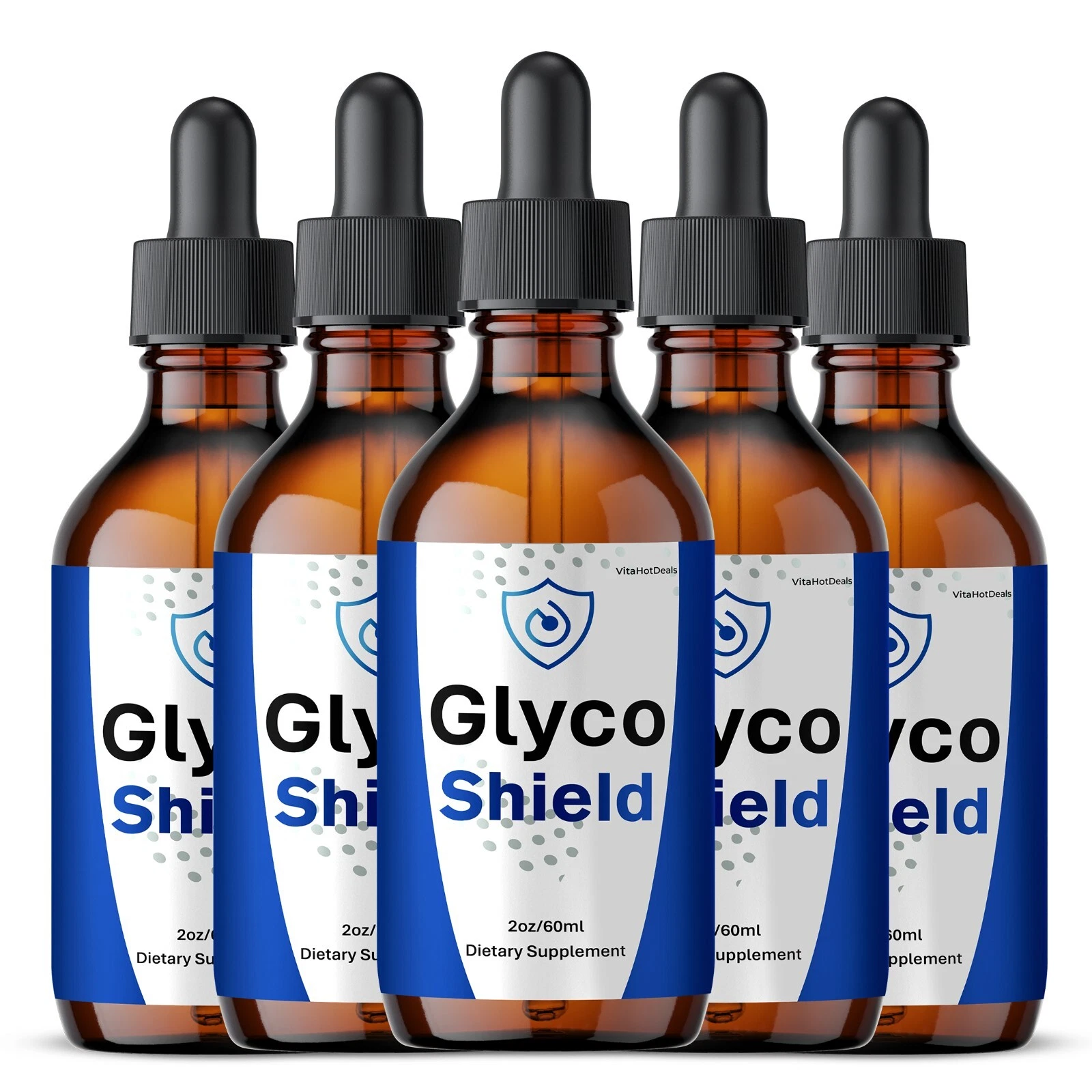 Glyco Shield All Natural Supplement, Max Strength , GlycoShield Drops (5 Pack)