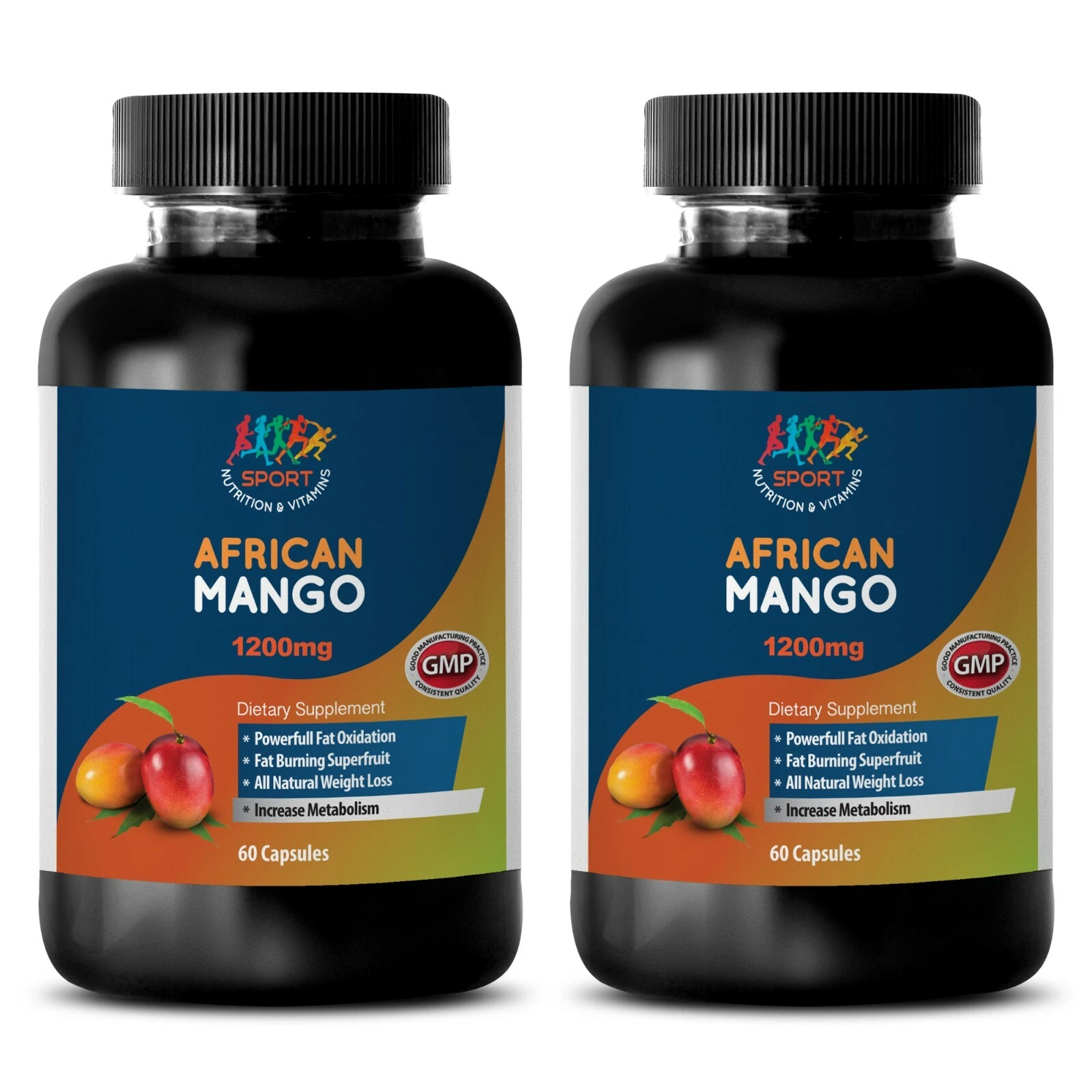 weight loss pills for men and women AFRICAN MANGO 1200mg 2 Bottles 120 Capsules