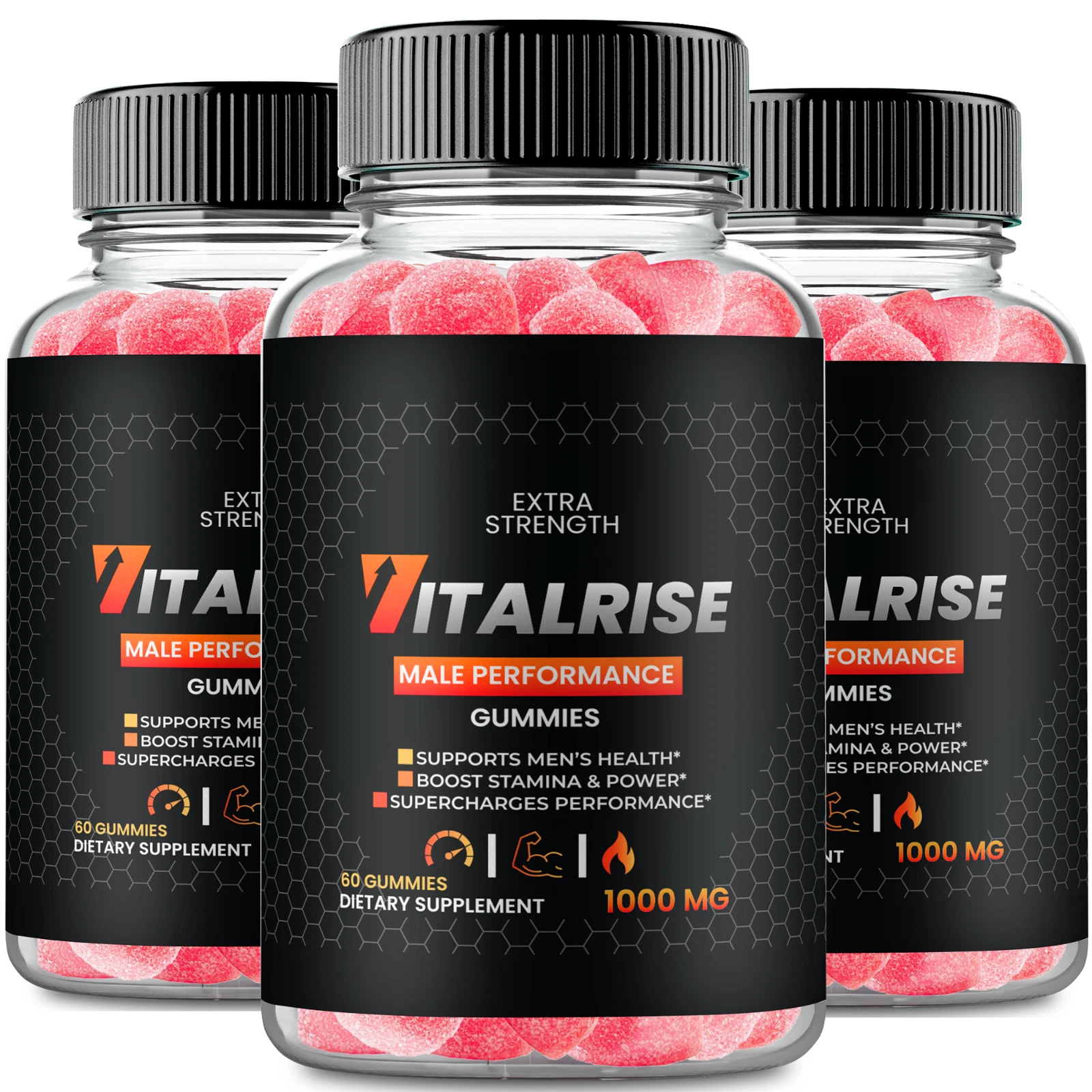 (3 Pack) Vita Rise Male Gummies, VitaRise Supports Peak Performance & Vitality