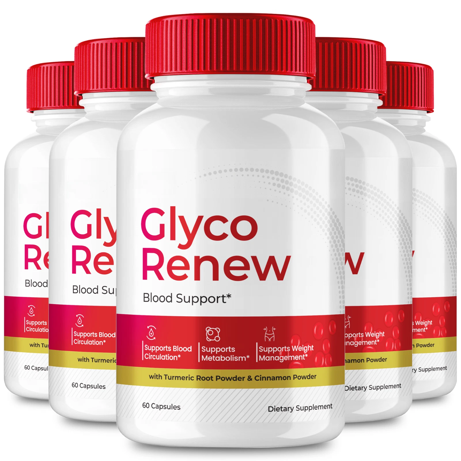 (5 Pack) Glyco Renew Blood Pills, GlycoRenew Healthy Blood Pills (300 Capsules)